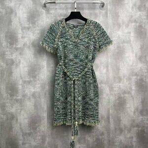 Authentic CHANEL Green Tweed Mini Dress